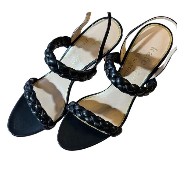Kate Spade New York Slingback Stiletto Black Sandals Women’s 8.5 w/ Dust Bag - Picture 2 of 13